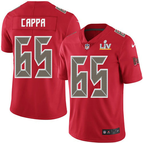 Nike Buccaneers #65 Alex Cappa Red Men's Super Bowl LV Bound Stitched NFL Limited Rush Jersey