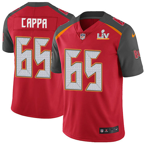 Nike Buccaneers #65 Alex Cappa Red Team Color Men's Super Bowl LV Bound Stitched NFL Vapor Untouchable Limited Jersey