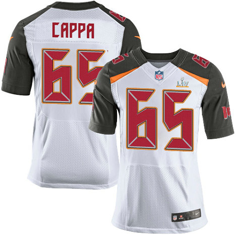Nike Buccaneers #65 Alex Cappa White Men's Super Bowl LV Bound Stitched NFL New Elite Jersey