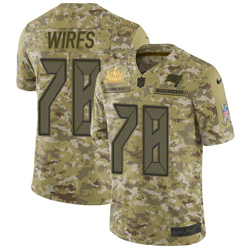 Nike Buccaneers #78 Tristan Wirfs Camo Men's Super Bowl LV Champions Patch Stitched NFL Limited 2018 Salute To Service Jersey