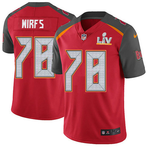 Nike Buccaneers #78 Tristan Wirfs Red Team Color Youth Super Bowl LV Bound Stitched NFL Vapor Untouchable Limited Jersey