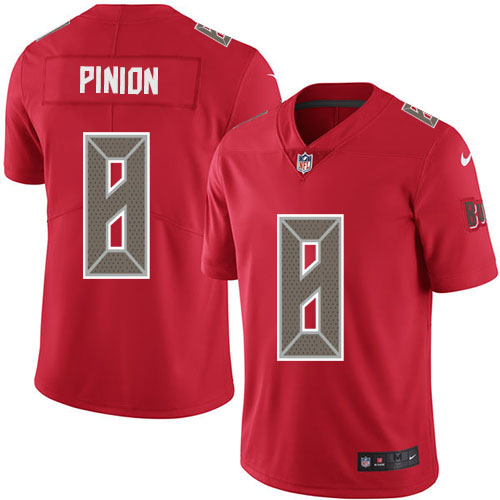 Nike Buccaneers #8 Bradley Pinion Red Men's Stitched NFL Limited Rush Jersey