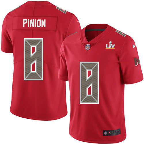 Nike Buccaneers #8 Bradley Pinion Red Men's Super Bowl LV Bound Stitched NFL Limited Rush Jersey