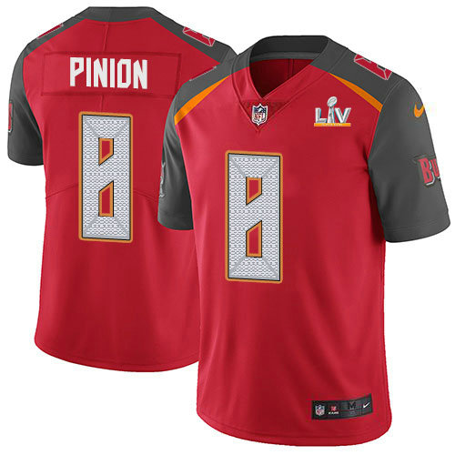 Nike Buccaneers #8 Bradley Pinion Red Team Color Men's Super Bowl LV Bound Stitched NFL Vapor Untouchable Limited Jersey