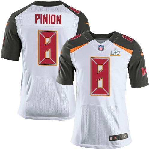 Nike Buccaneers #8 Bradley Pinion White Men's Super Bowl LV Bound Stitched NFL New Elite Jersey