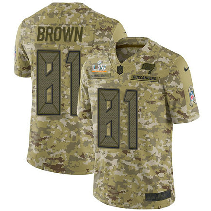 Nike Buccaneers #81 Antonio Brown Camo Men's Super Bowl LV Bound Stitched NFL Limited 2018 Salute To Service Jersey