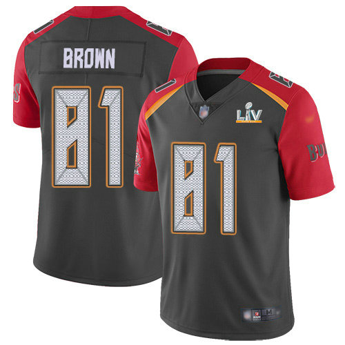 Nike Buccaneers #81 Antonio Brown Gray Men's Super Bowl LV Bound Stitched NFL Limited Inverted Legend Jersey