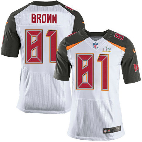 Nike Buccaneers #81 Antonio Brown White Men's Super Bowl LV Bound Stitched NFL New Elite Jersey
