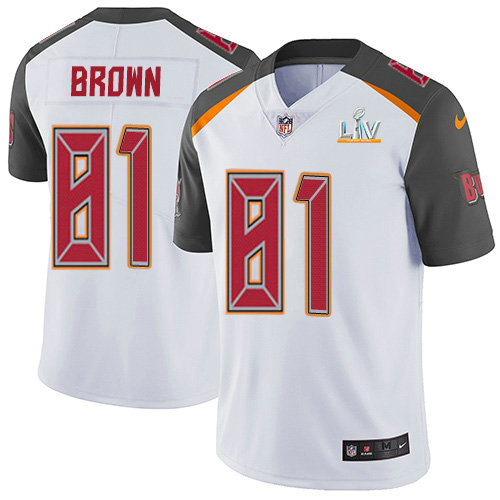 Nike Buccaneers #81 Antonio Brown White Men's Super Bowl LV Bound Stitched NFL Vapor Untouchable Limited Jersey