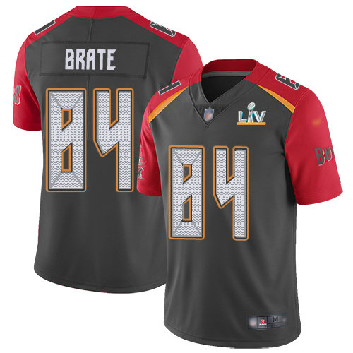 Nike Buccaneers #84 Cameron Brate Gray Youth Super Bowl LV Bound Stitched NFL Limited Inverted Legend Jersey