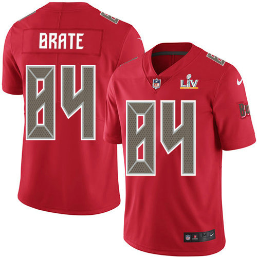 Nike Buccaneers #84 Cameron Brate Red Men's Super Bowl LV Bound Stitched NFL Limited Rush Jersey
