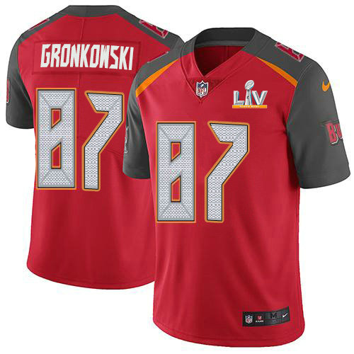 Nike Buccaneers #87 Rob Gronkowski Red Team Color Men's Super Bowl LV Bound Stitched NFL Vapor Untouchable Limited Jersey