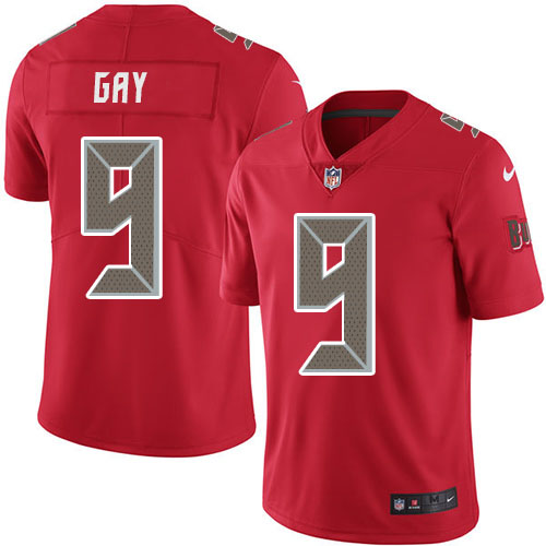 Nike Buccaneers #9 Matt Gay Red Men's Stitched NFL Limited Rush Jersey