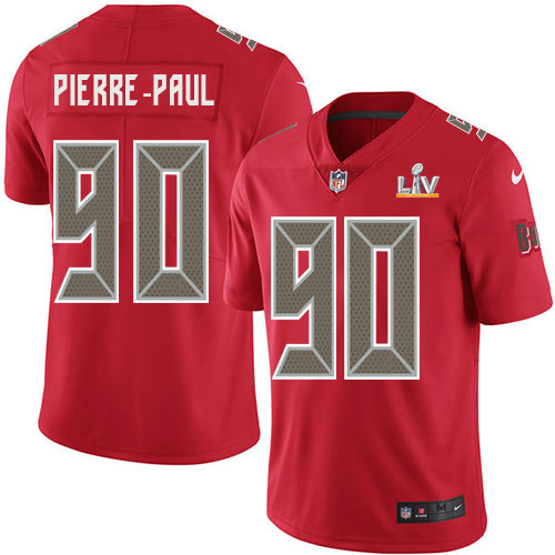 Nike Buccaneers #90 Jason Pierre-Paul Red Youth Super Bowl LV Bound Stitched NFL Limited Rush Jersey