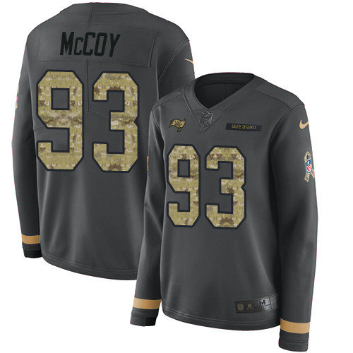 Nike Buccaneers #93 Gerald McCoy Anthracite Salute to Service Women's Stitched