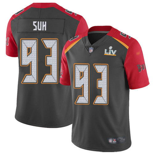 Nike Buccaneers #93 Ndamukong Suh Gray Youth Super Bowl LV Bound Stitched NFL Limited Inverted Legend Jersey