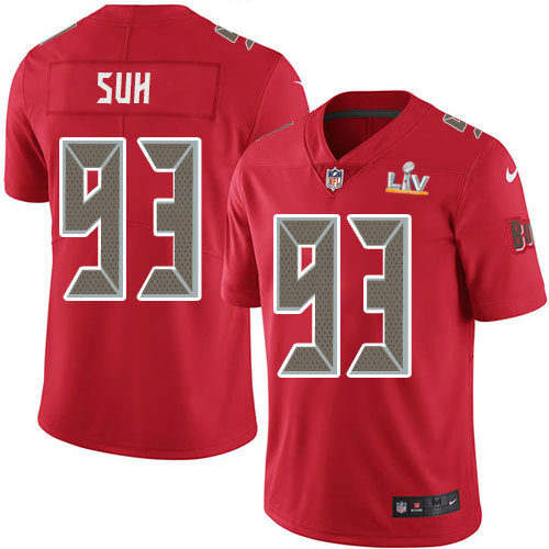 Nike Buccaneers #93 Ndamukong Suh Red Men's Super Bowl LV Bound Stitched NFL Limited Rush Jersey