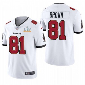 Nike Buccaneers 81 Antonio Brown White 2021 Super Bowl LV Limited Vapor Untouchable Limited Men Jersey