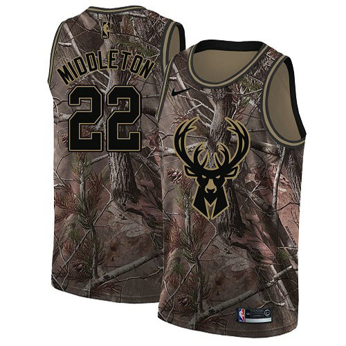 Nike Bucks #22 Khris Middleton Camo Youth NBA Swingman Realtree Collection Jersey