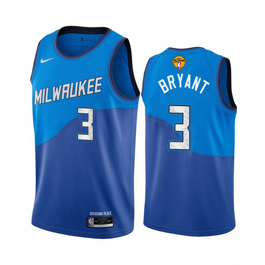 Nike Bucks #3 Elijah Bryant Men's 2021 NBA Finals Bound City Edition Jersey Blue
