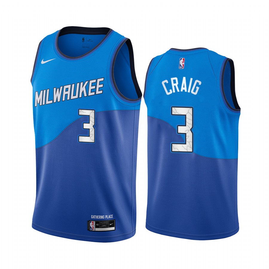 Nike Bucks #3 Torrey Craig Blue NBA Swingman 2020-21 City Edition Jersey