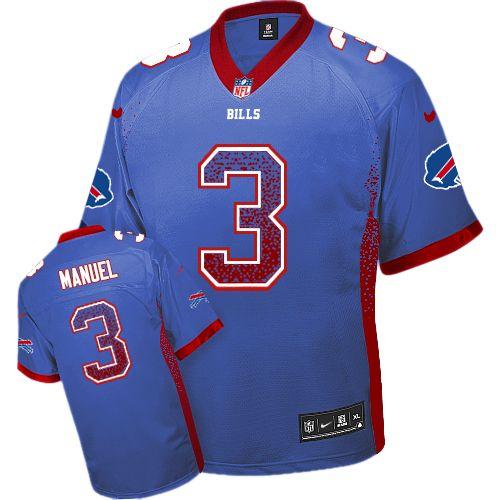 Nike Buffalo Bills #3 EJ Manuel Royal Blue  Elite Drift Fashion Jersey