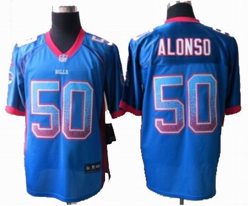 Nike Buffalo Bills #50 Alonso Blue  Elite Drift Fashion Jersey