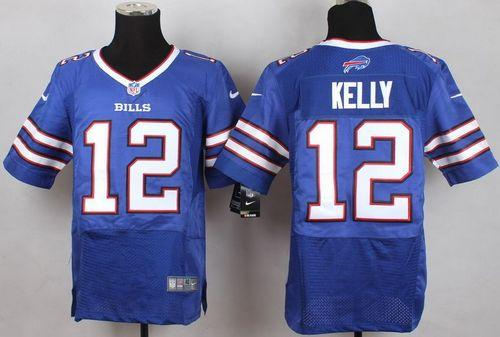 Nike Buffalo Bills 12 Jim Kelly Royal Blue Team Color NFL New Elite Jersey