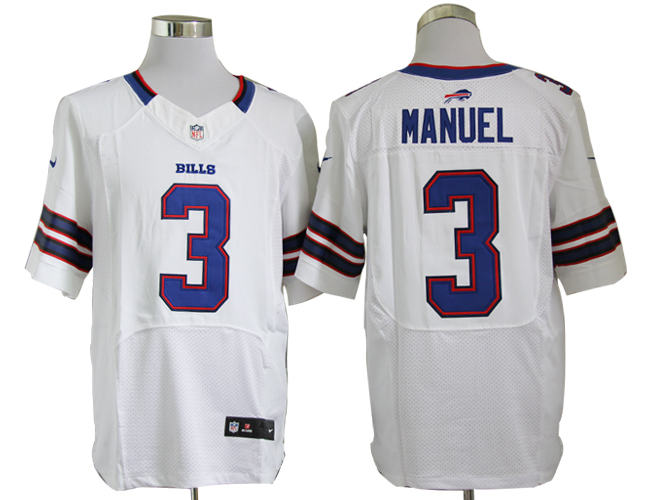 Nike Buffalo Bills 3# EJ Manuel white Elite Jersey