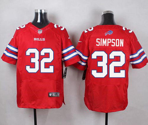 Nike Buffalo Bills 32 O. J. Simpson Red NFL Elite Rush Jersey