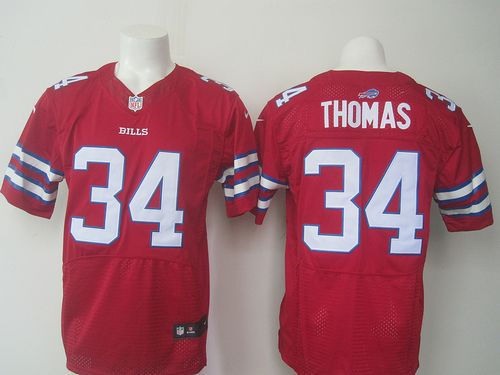 Nike Buffalo Bills 34 Thurman Thomas Red NFL Elite Rush Jersey