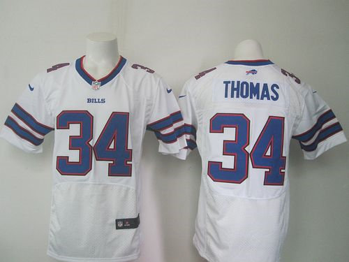 Nike Buffalo Bills 34 Thurman Thomas White NFL New Elite Jersey