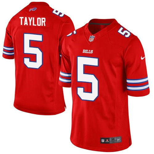 Nike Buffalo Bills 5 Tyrod Taylor Red NFL Elite Rush Jersey