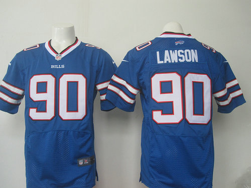Nike Buffalo Bills 90 LAWSON Royal Blue Team Color NFL New Elite Jersey