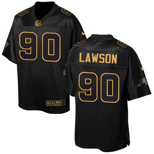 Nike Buffalo Bills 90 Shaq Lawson Black NFL Elite Pro Line Gold Collection Jersey
