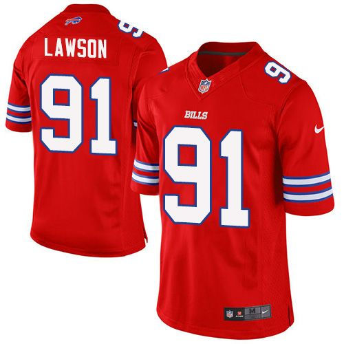 Nike Buffalo Bills 91 Manny Lawson Red NFL Elite Rush Jersey