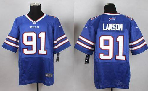 Nike Buffalo Bills 91 Manny Lawson Royal Blue Team Color NFL New Elite Jersey