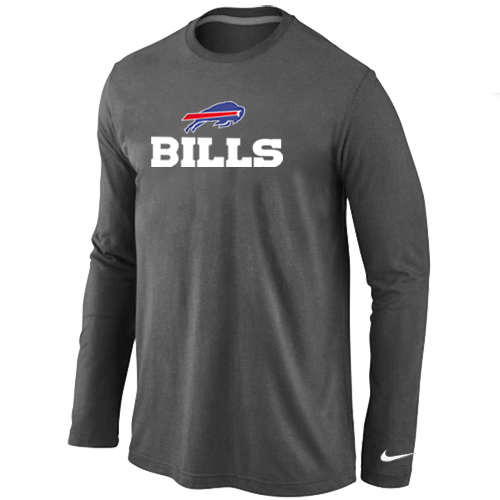 Nike Buffalo Bills Authentic Logo Long Sleeve T-Shirt  D.Grey