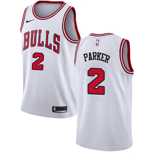 Nike Bulls #2 Jabari Parker White NBA Swingman Association Edition Jersey