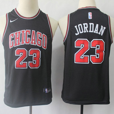 Nike Bulls #23 Michael Jordan Black Youth NBA Swingman Statement Edition Jersey