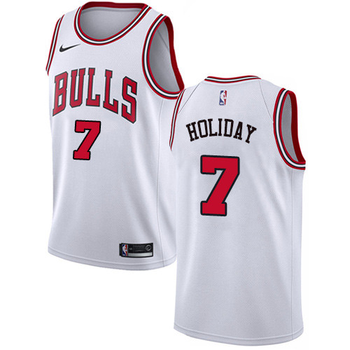 Nike Bulls #7 Justin Holiday White NBA Swingman Association Edition Jersey