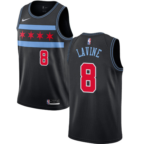 Nike Bulls #8 Zach LaVine Black NBA Swingman City Edition 2018 19 Jersey