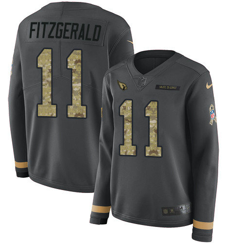 Nike Cardinals #11 Larry Fitzgerald Anthracite Salute to Service Women's Stitched