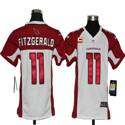 Nike Cardinals #11 Larry Fitzgerald White With C Patch Youth Stitched NFL Elite Jersey