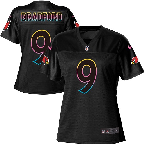 Nike Cardinals #9 Sam Bradford Black Women's NFL Fashion Game Jersey