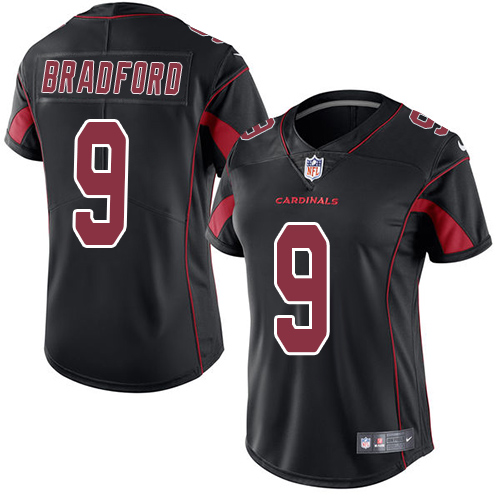 Nike Cardinals #9 Sam Bradford Black Women's Stitched NFL Limited Rush Jersey