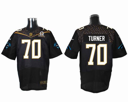 Nike Carolina Panthers #70 Trai Turner Black 2016 Pro Bowl Elite Jersey
