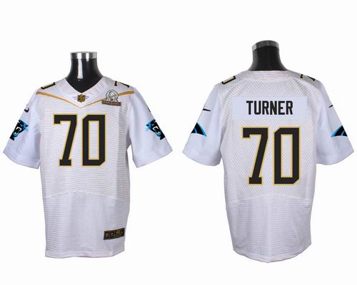 Nike Carolina Panthers #70 Trai Turner white 2016 Pro Bowl Elite Jersey