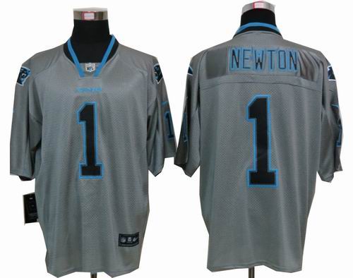 Nike Carolina Panthers 1# Cam Newton Lights Out grey elite Jersey