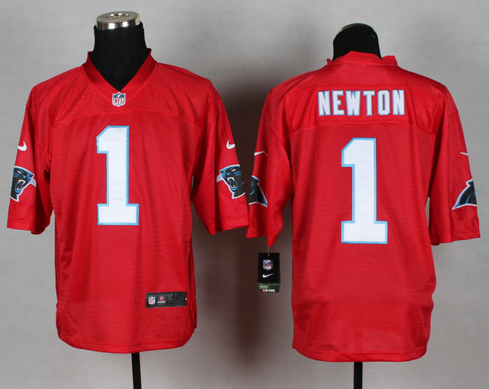 Nike Carolina Panthers 1 Cam Newton Red QB Elite NFL jerseys